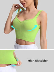 Sweat-wicking women's yoga tank with regular fit