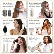 8-in-1 Air Styler with foldable handle for easy travel storage