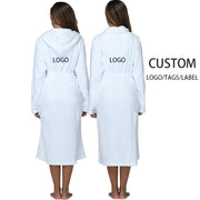 Soft flannel hooded bathrobe ideal for after-shower comfort