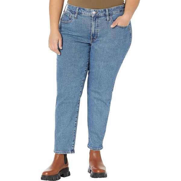 Mom Jeans for Women – Blue Straight-Leg Denim, Plus Size Friendly