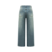 Light Blue flare jeans in soft polyester-cotton woven denim