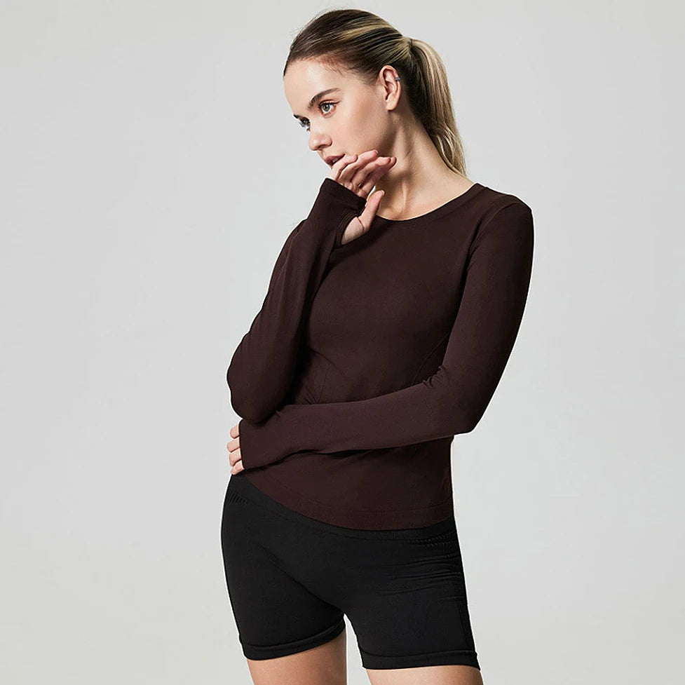Women's Long Sleeve Workout Tops for Women Yoga Sports Athletic Gym Tops Yoga Daily Gym
