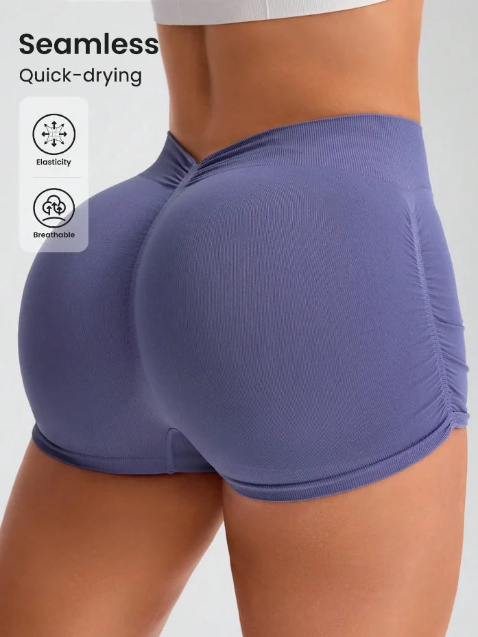 Workout Shorts for Women Scrunch Butt Lifting 3''- Medium Waisted Booty Workout Volleyball Yoga Seamless Shorts