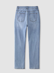 Casual cotton-blend Boyfriend Jeans in bleach and stone wash blue