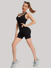 Solid color seamless activewear bodysuit for yoga and running