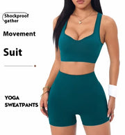 Cross-strap back sports bra from women's seamless activewear set