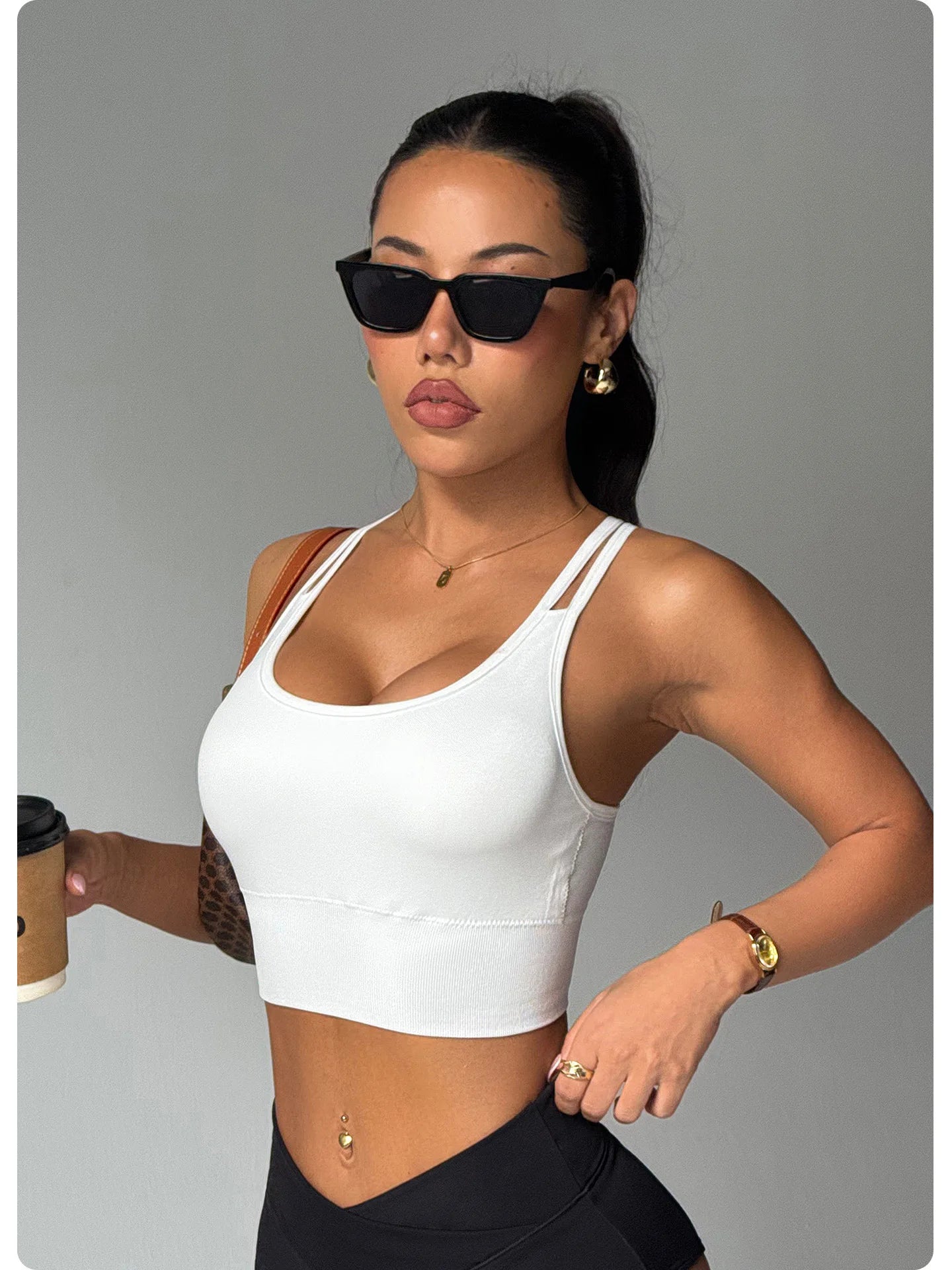 Women's Fitness High-Intensity Breathable Yoga Sports Bra Shock-Proof Fixed Cup with Removable Chest Pads