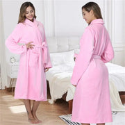 Breathable flannel lounging robe for cozy comfort