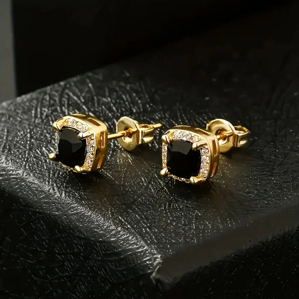 Gold Earrings 14K Gold-Plated CZ Halo Stud Earrings