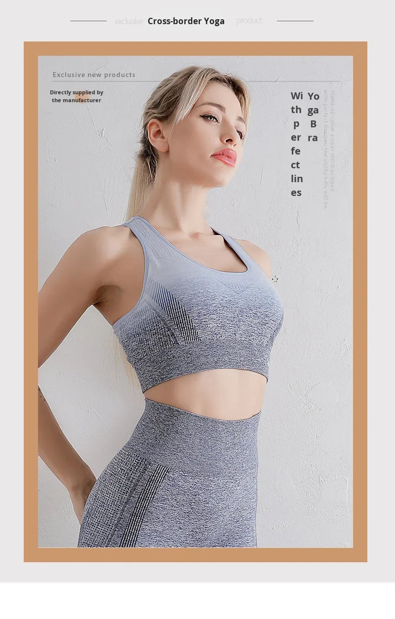 Women's Seamless Tie-Dye Yoga Bra High Elastic Breathable Quick-Dry Sports Bra for Fitness Running