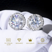 Moissanite stud earrings with round brilliant cut for maximum sparkle