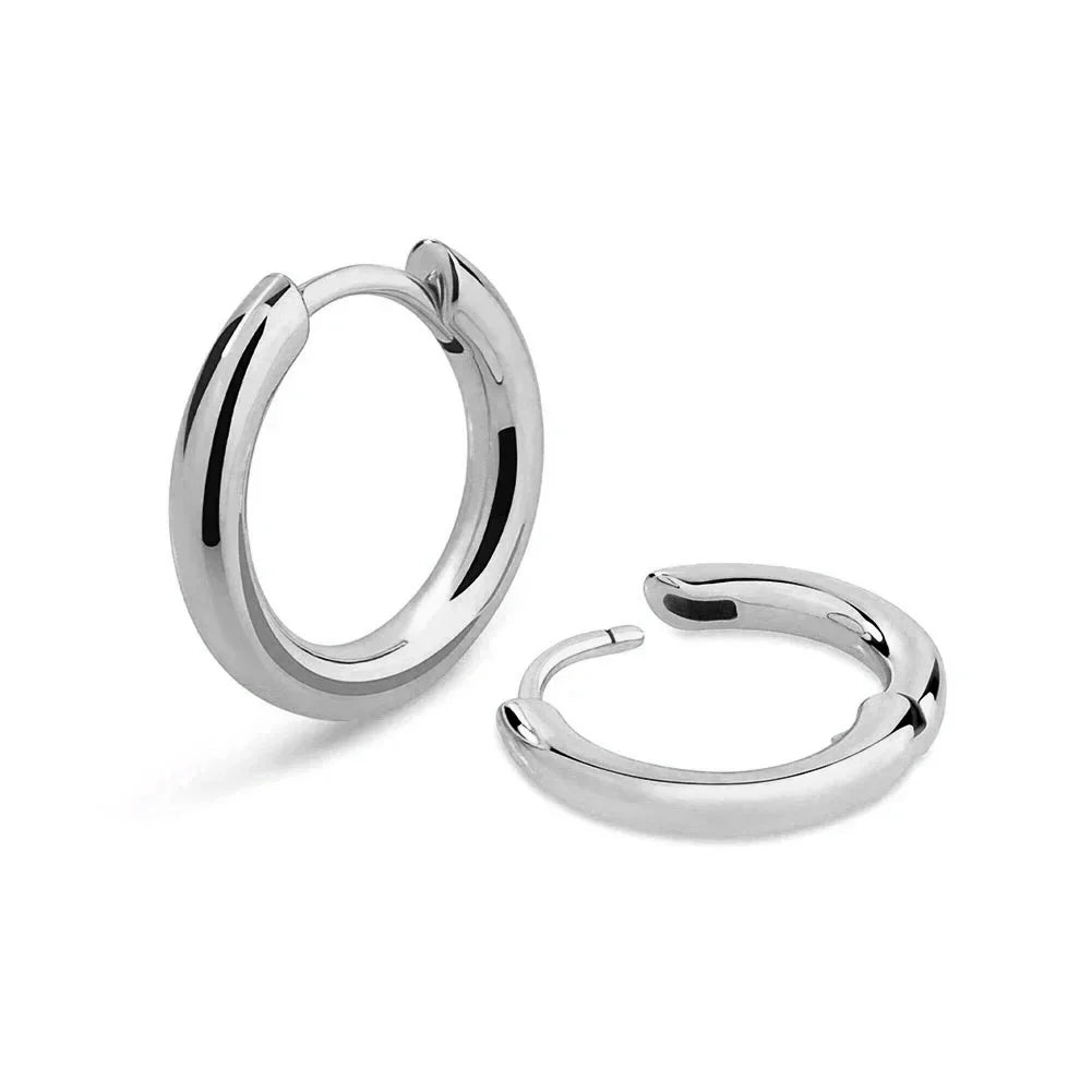 14K Gold Plated 925 Silver CZ Huggie Hoop Earrings