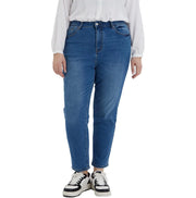 Maanga high-waist dark blue denim jeans with straight-leg fit