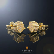 Round brilliant-cut CZ stud earrings with clean polished finish
