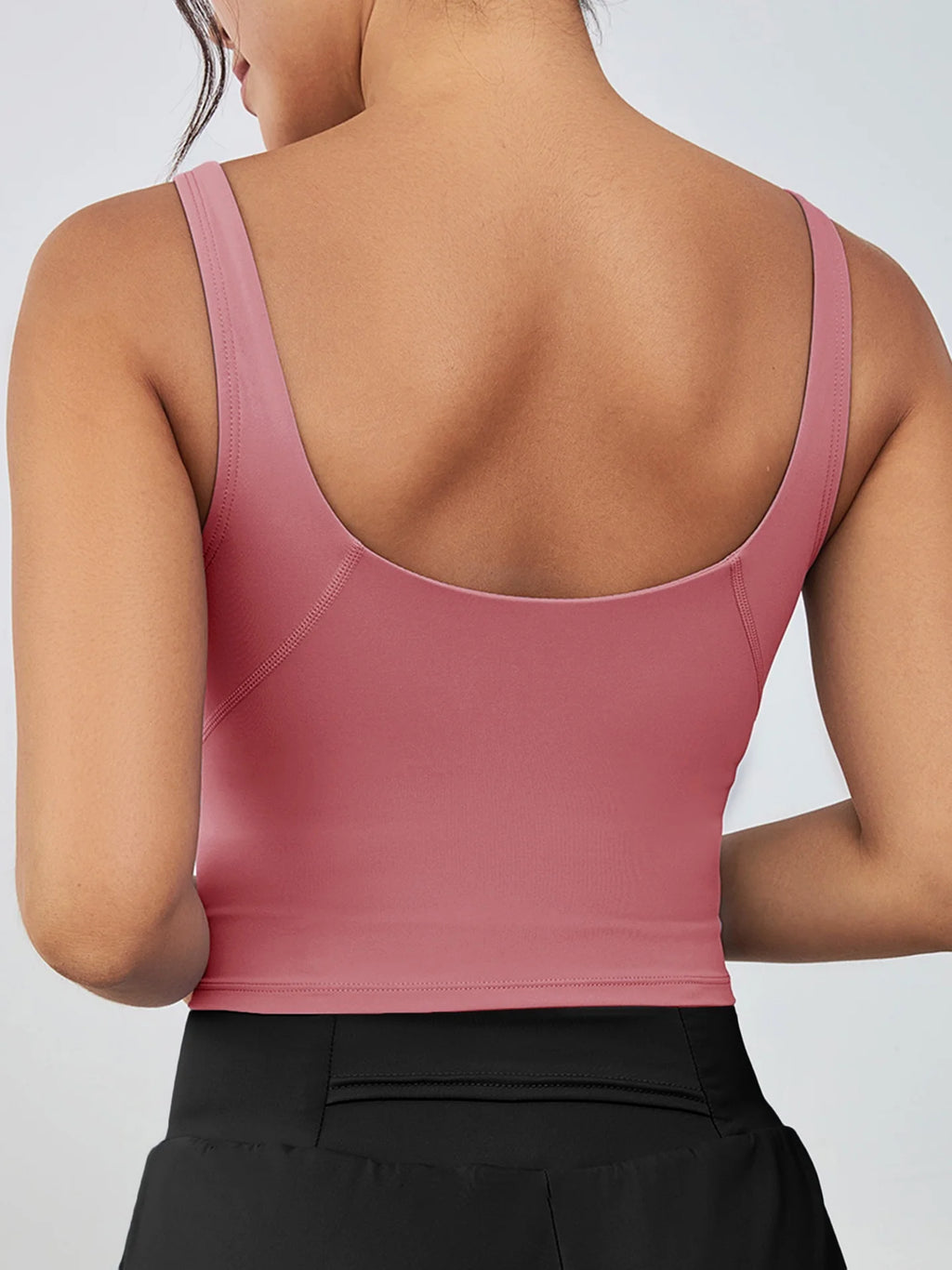 Women's Breathable High Support Yoga Sports Bra With Removable Chest Pads Lightweight Sleeveless Tank Tops for Workout Running