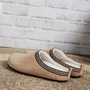 Boho plaid velvet slippers with stretch-fabric upper