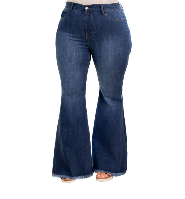 High-Waist Flare Denim Jeans in Plus Size