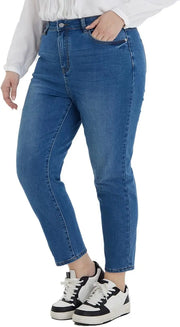 Maanga women's denim jeans in medium wash dark blue