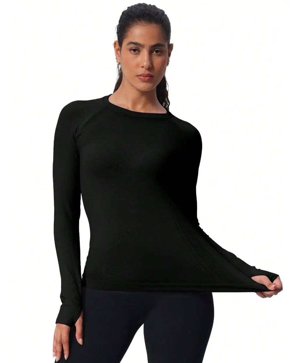 Women's Seamless Long Sleeve Workout Top — Quick-Dry Yoga & Gym Shirt