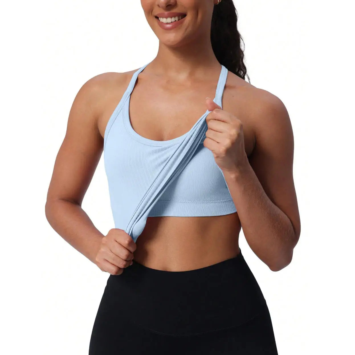 Seamless Workout Tank Tops for Women with Built-In Bra