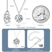 Round brilliant-cut moissanite pendant necklace, GRA certified