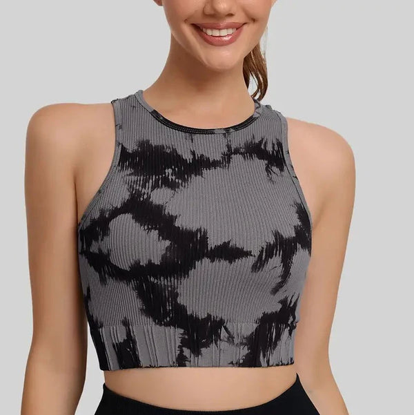 Seamless Four-Way Stretch Yoga Crop Tank Top