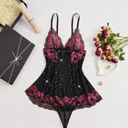 Maanga sheer lace embroidery bra set with delicate hollow-out detail and bow accent
