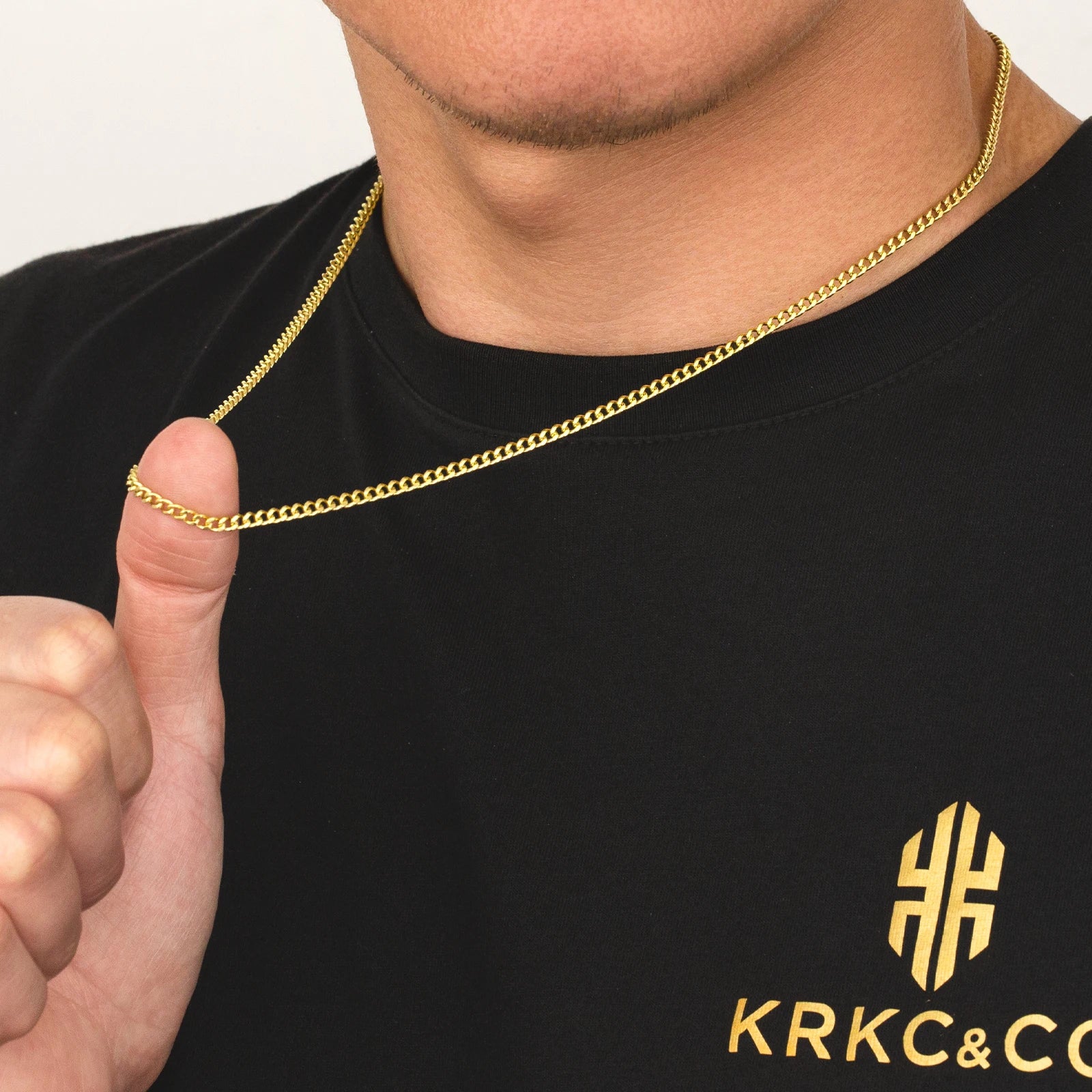 14K Gold Plated 3mm Cuban Link Chain Necklace