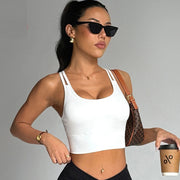 Maanga sports bra with crew neckline and sleek silhouette