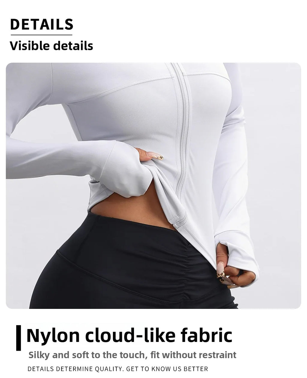 Women's Long Sleeve Zipper Sports Top Bare Sensation Fitness Training Jacket for Autumn Breathable Yoga Tight-Fitting Sports