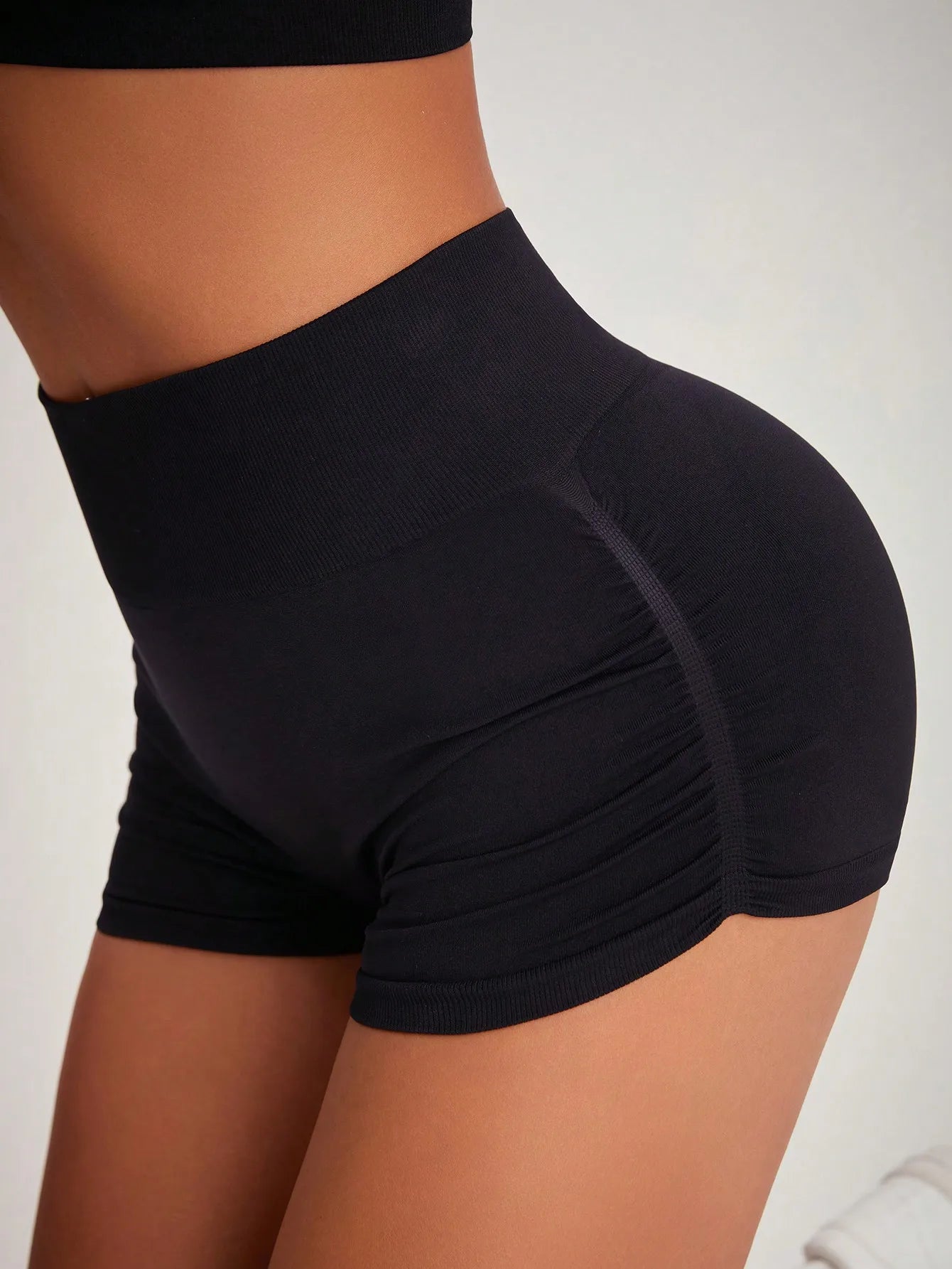 Womens Seamless Fitted High Waist Yoga Shorts Scrunch Butt Lifting 3''- Medium Waisted Booty Workout Volleyball  Shorts
