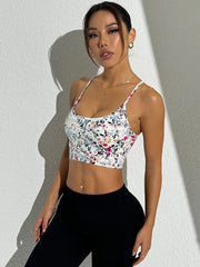 Crisscross strap sports bra with stretchy flexible fit