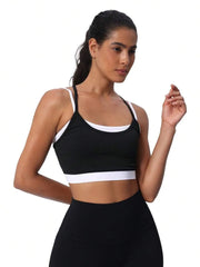 Quick-dry spandex and nylon yoga sports bra vest