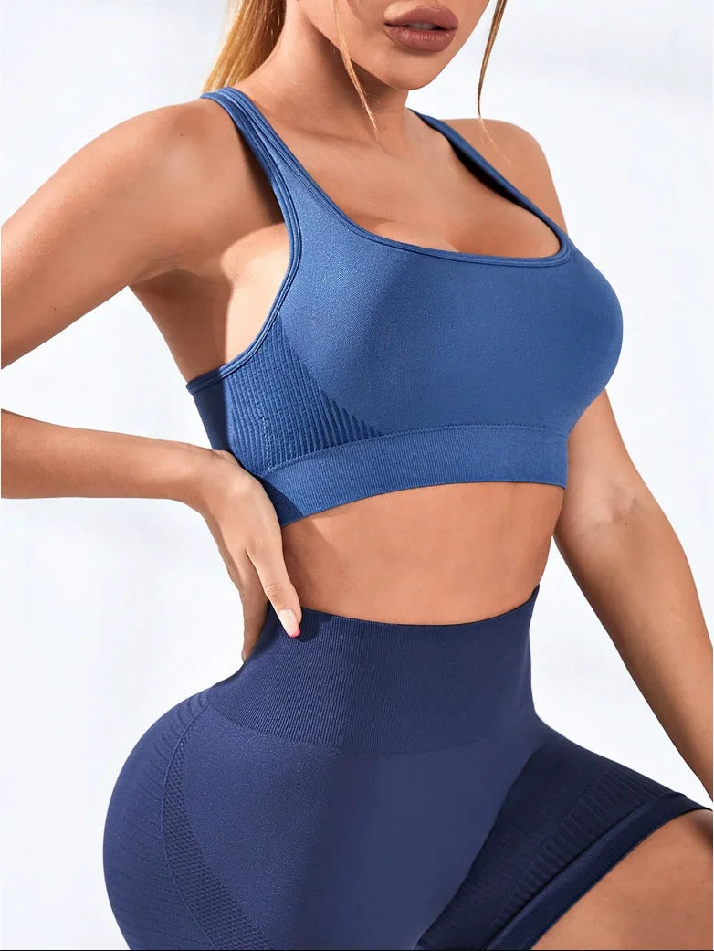 Women's Racerback High Support Sports Bras Moisture-Wicking Quick Dry Shockproof Sleeveless Workout Tank Tops