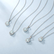 Sterling silver moissanite pendant necklace styled for everyday layering