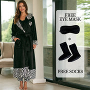 Women's 5-piece flannel sleepwear set with coordinated look