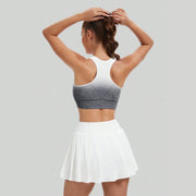 Racerback tie-dye sports bra with built-in chest pad