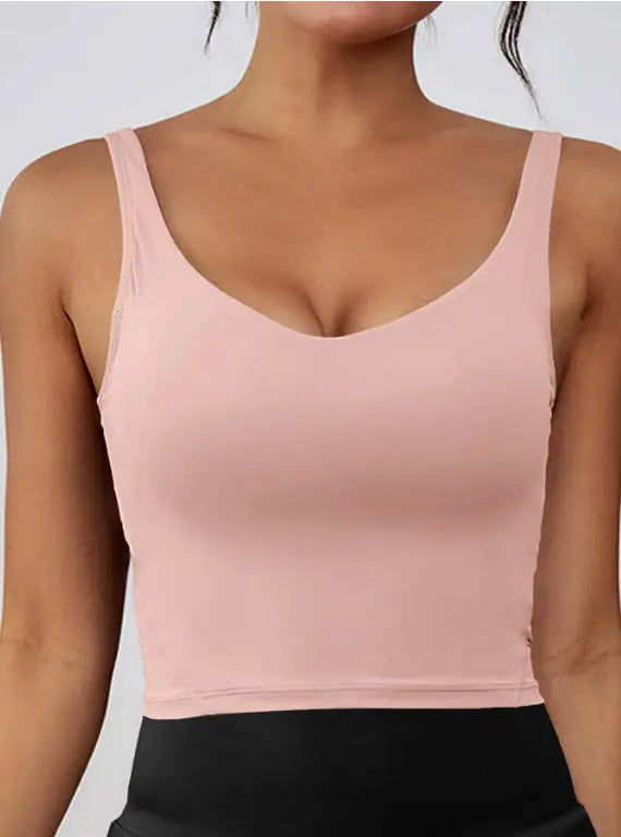 Women's Breathable High Support Yoga Sports Bra With Removable Chest Pads Lightweight Sleeveless Tank Tops for Workout Running