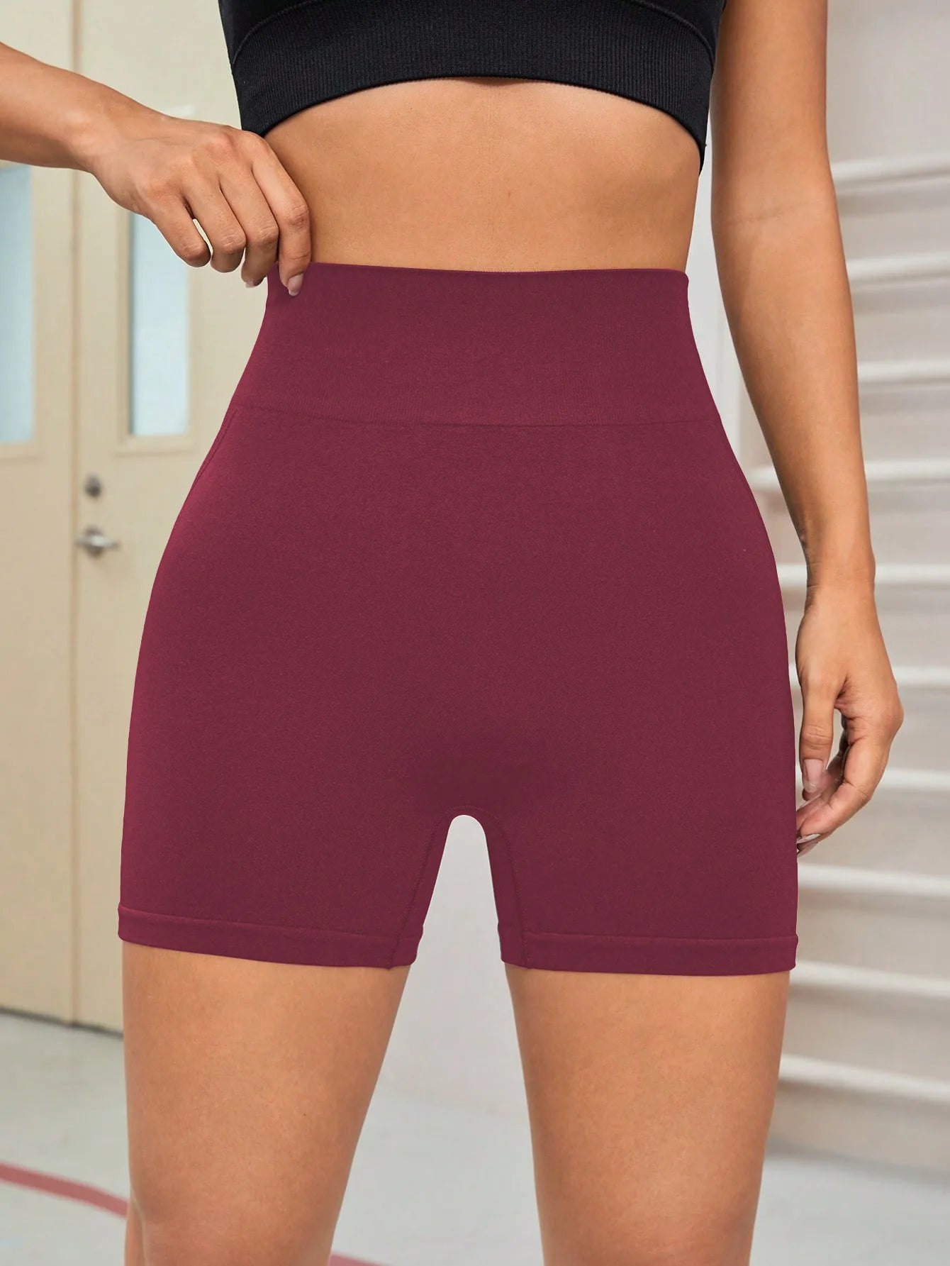 Women's Seamless High Waisted Scrunch Butt Lifting Yoga Shorts Quick Dry Breathable Fitness Tight Shorts for Workout Running