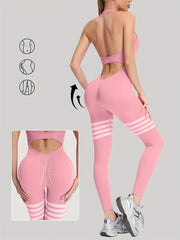Seamless tummy control yoga bodysuit in stretchy spandex nylon blend