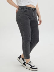 High waist medium wash denim jeans for women, versatile everyday style