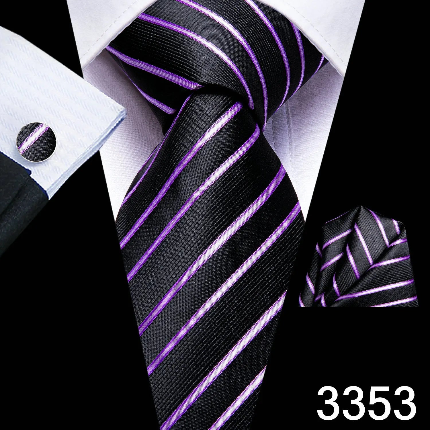 Free Shipping Business Design Jacquard Paisley Mens Silk Tie Gift Tie Cufflinks Hanky 3pc One Set