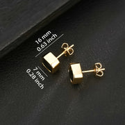 Gold-plated brass CZ studs with polished bright finish