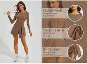 Tennis and golf skort in breathable spandex-nylon blend
