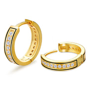 Maanga CZ huggie hoop earrings in gold-plated finish