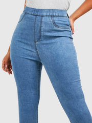 Spandex-cotton blend skinny jeans for all-day comfort