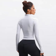 Nylon spandex sports jacket built for cool-weather workouts