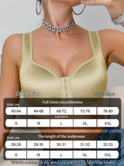 Front-clasp yoga sports bra with built-in light-shaping pads