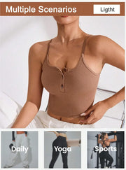 Quick-dry seamless yoga tank for workouts