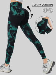 Maanga tie dye leggings with flattering hip-lifting fit